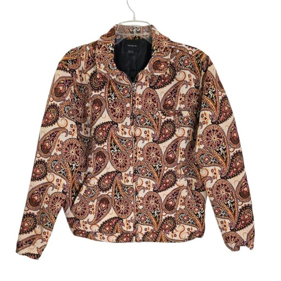 PacSun Jacquard Paisley Gas Jacket Men's Size Small‎ Full Zip Front Long Sleeve - Picture 1 of 16